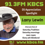 brown green white profile image with pic of Larry Lewin and info
